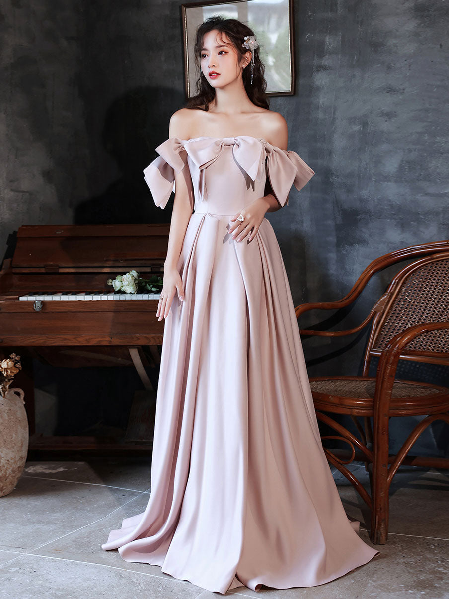 Elegant Pink Long Prom Dresses for Women - Off Shoulder Formal Evening Gowns for Graduation, Homecoming & Special Occasions - Perfect for Dances, Parties & Formal Events