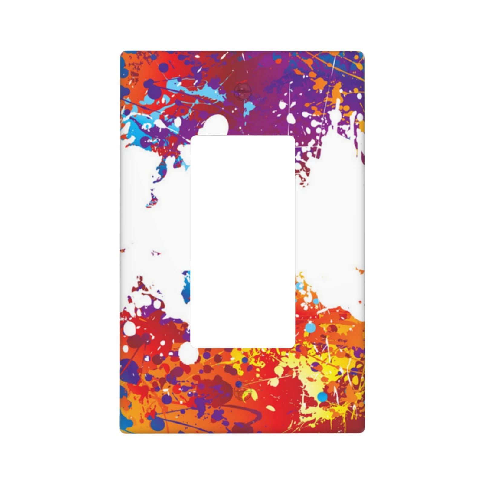 Vibrant Graffiti Single Rocker Light Switch Cover - 1 Gang Decorative Wall Plate, Standard Size Outlet Cover for Kitchen, Bedroom & Living Room - Artistic Faceplate for Home Decor & DIY Projects