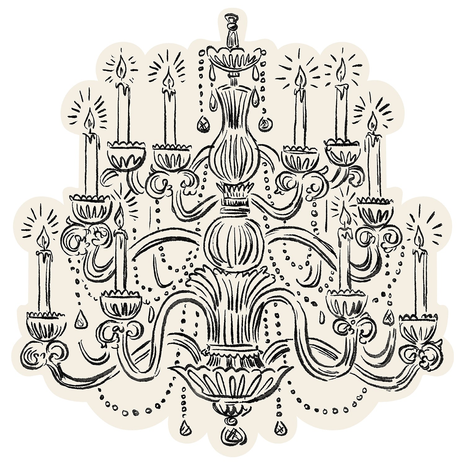 Elegant Die-Cut Chandelier Placemats Set of 4 - Decorative Table Mats for Dining Room, Wedding, Party & Home Decor - Premium Quality Place Settings for Formal Dinner & Holiday Gatherings