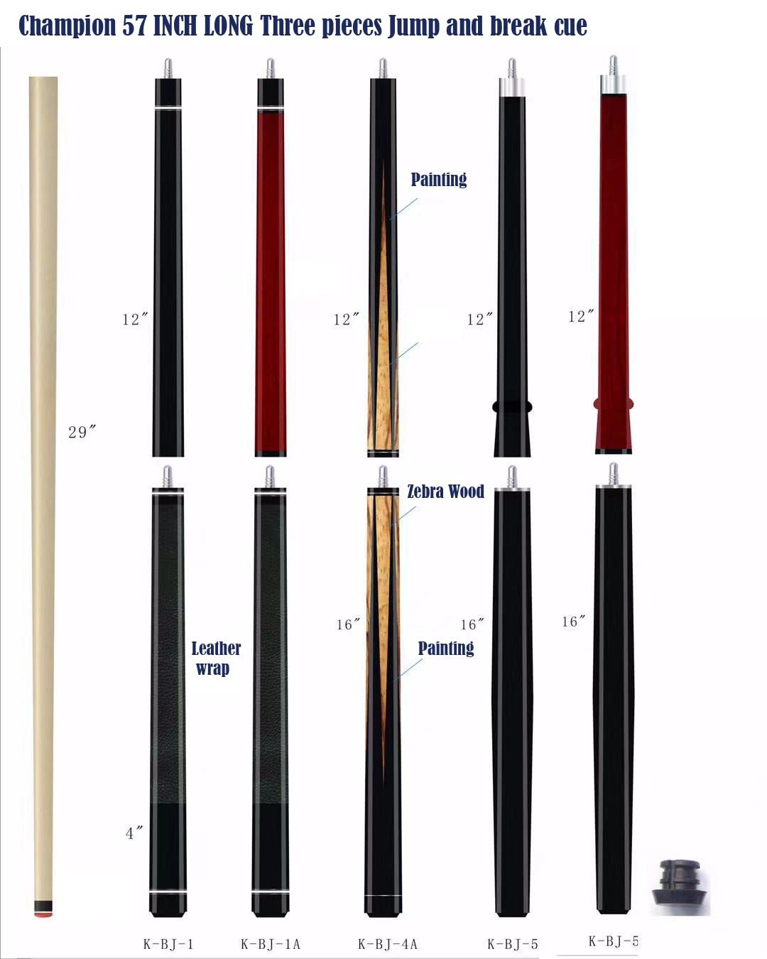 Champion Sport Jump Break Billiard Maple Pool Cue Stick (18-23 oz) - Professional Billiards Accessory for Break Shots & Jump Shots | Perfect for Pool Halls, Home Game Rooms & Competitive Play