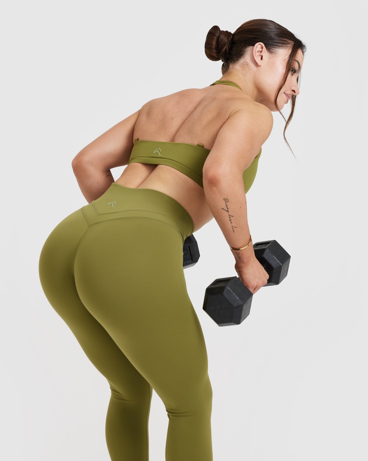 High Support Olive Green Sports Bra for Women - Seamless Workout Top for Running, Yoga & Gym