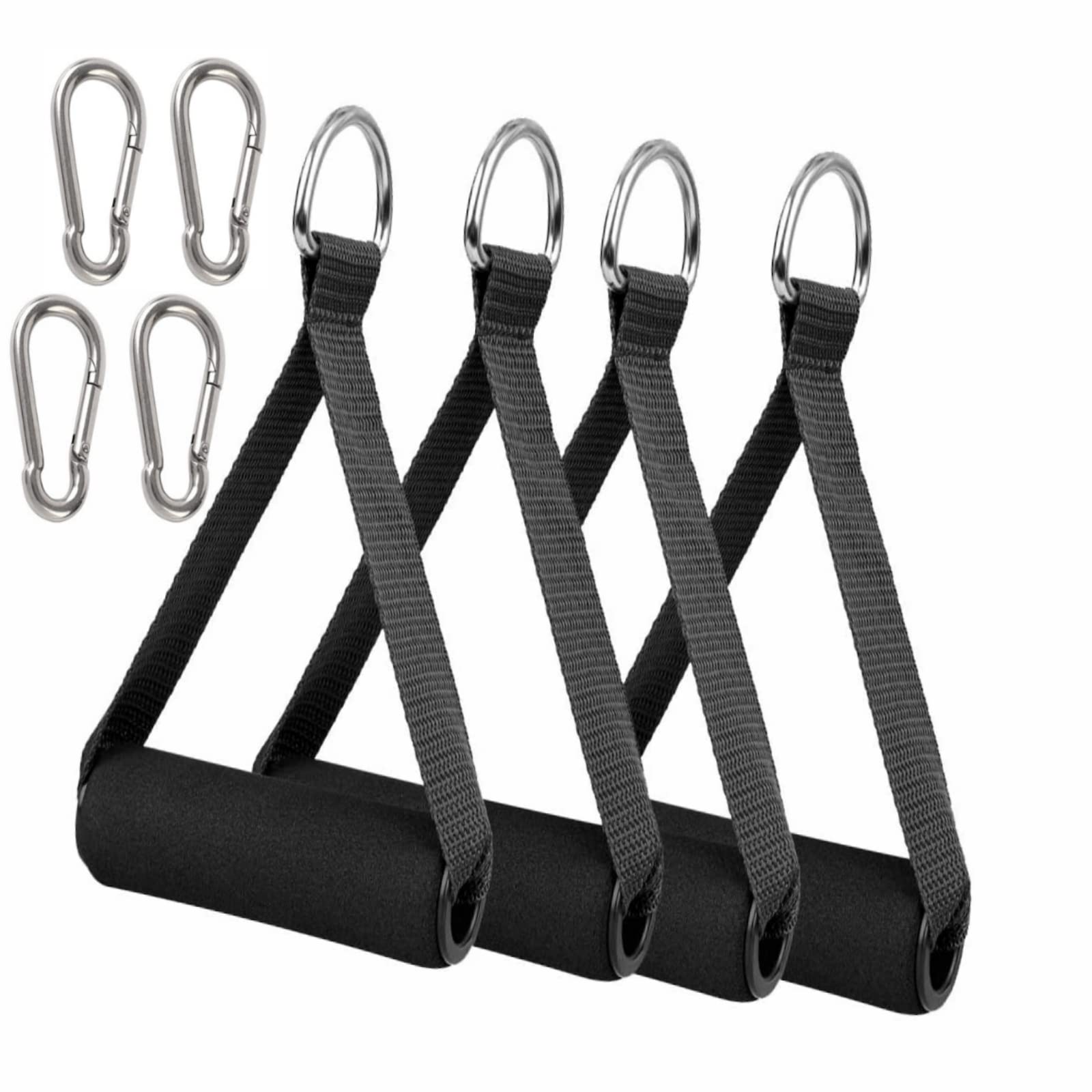 Premium Exercise Pull Handles with Dense Foam Grip - Heavy Duty Resistance Band Handles for Strength Training, Pilates, Yoga & Home Workouts - Perfect for Gym, Fitness Studio & Physical Therapy Rehabilitation