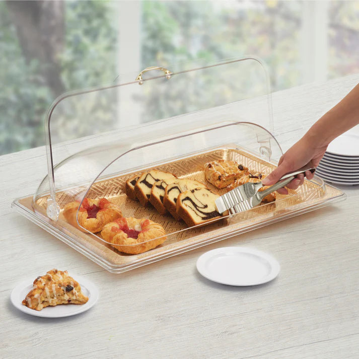 Winco Full Size Dome Cover with Flip Opening - Premium Food Warmer & Protector for Buffets, Catering & Restaurants