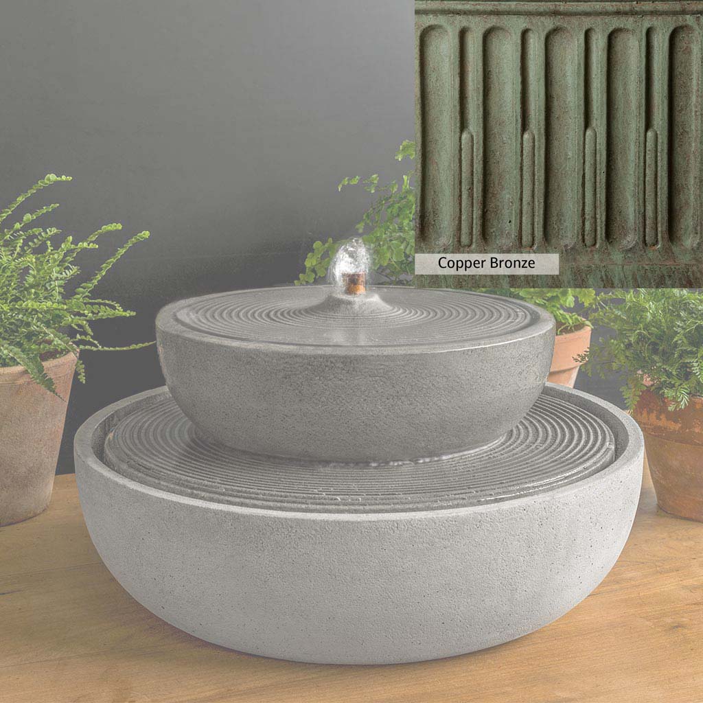 Campania International Lunas Fountain - Outdoor Garden Water Feature with LED Lights for Patio, Yard, and Landscape Decor