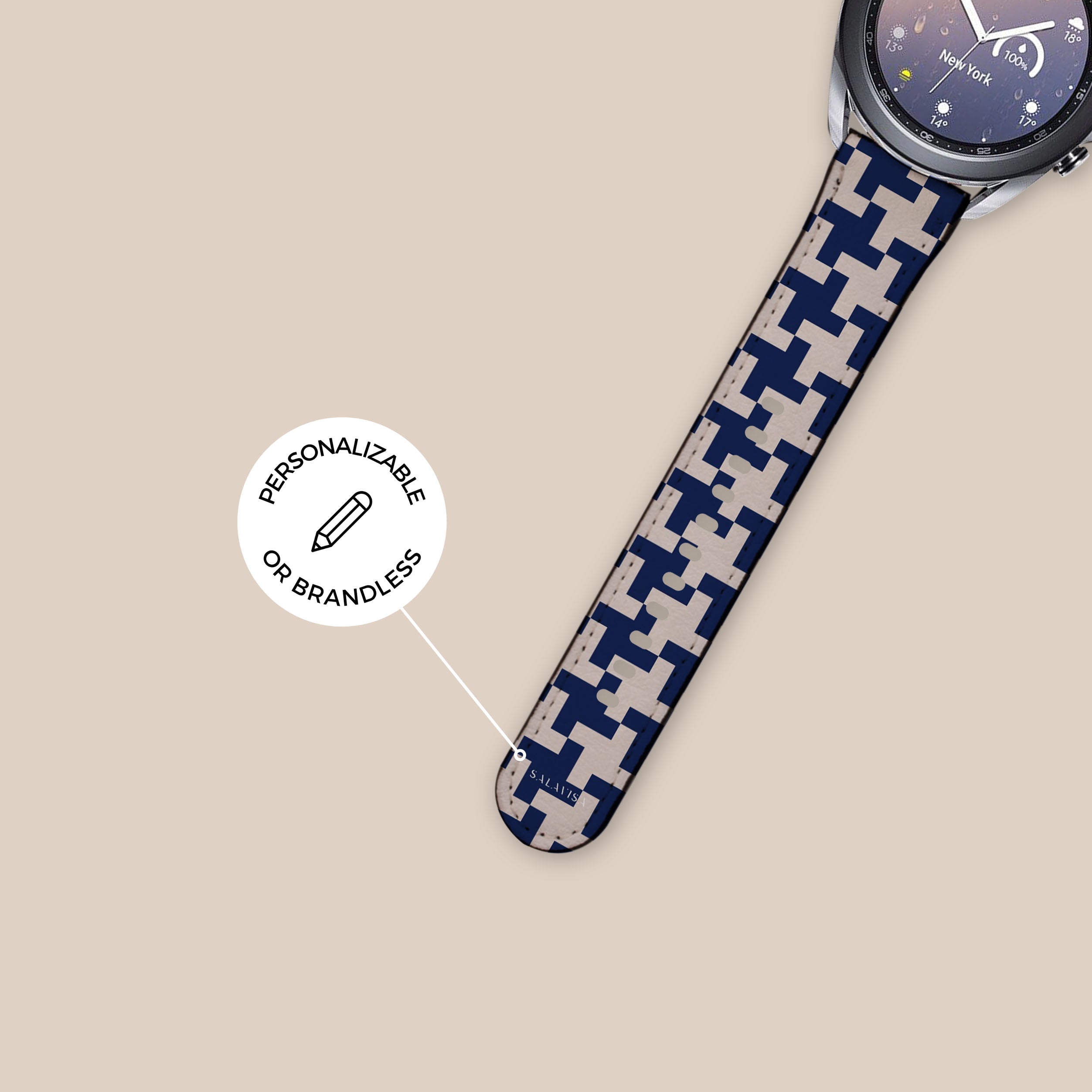 Premium Blue Glen Plaid Galaxy Watch Band - Stylish & Durable Replacement Strap for Samsung Galaxy Watch - Perfect for Work, Gym & Everyday Wear