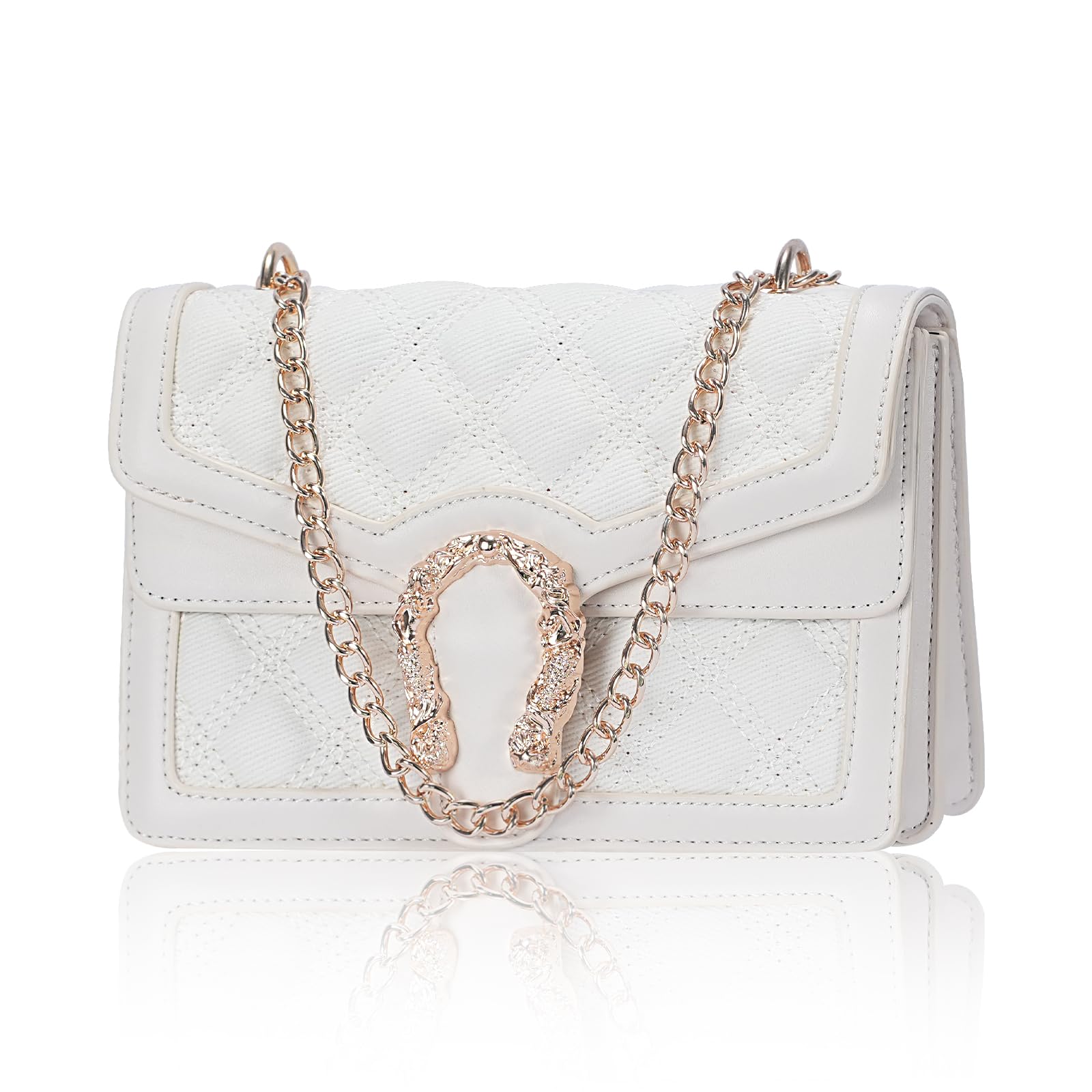 Aiqudou Women's Crossbody Bag & Satchel Purse - Fashion Snake Print Chain Shoulder Bag Luxury PU Leather Handbag for Daily Use, Work, Travel & Evening Out