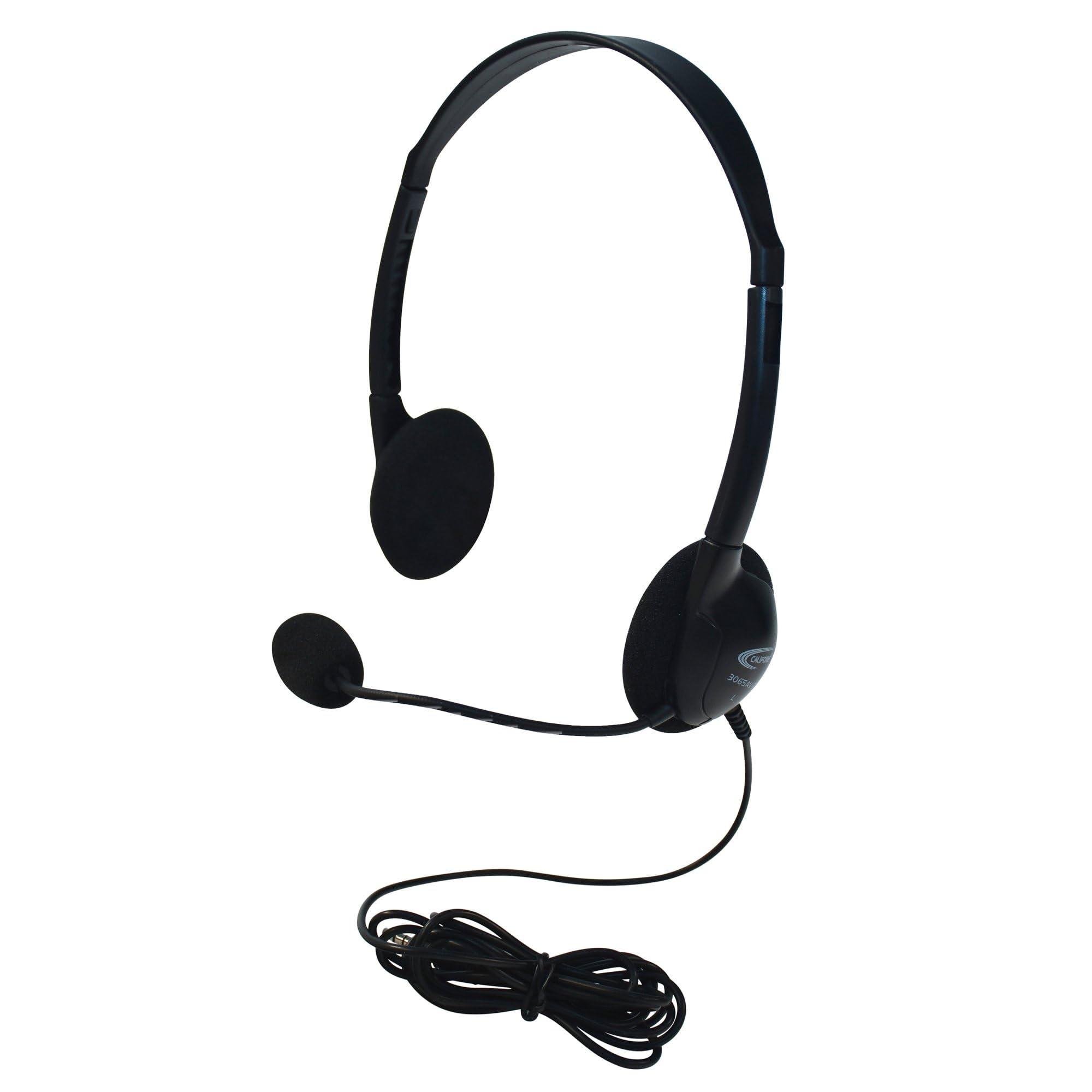Califone 3065AVT Lightweight Stereo Headphones for Students - Adjustable Headband, Durable Recessed Wiring, 3.5mm Plug - Perfect for Classroom Learning, Online Education & Multimedia Use