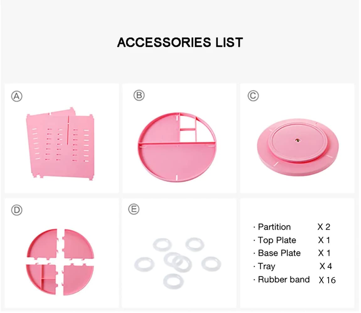 Anayo 360° Rotating Makeup Organizer with Large Capacity - Adjustable Cosmetic Storage Vanity Box, Spinning Carousel Holder for Countertop Display | Perfect for Bathroom, Bedroom & Dressing Table Organization (Pink)