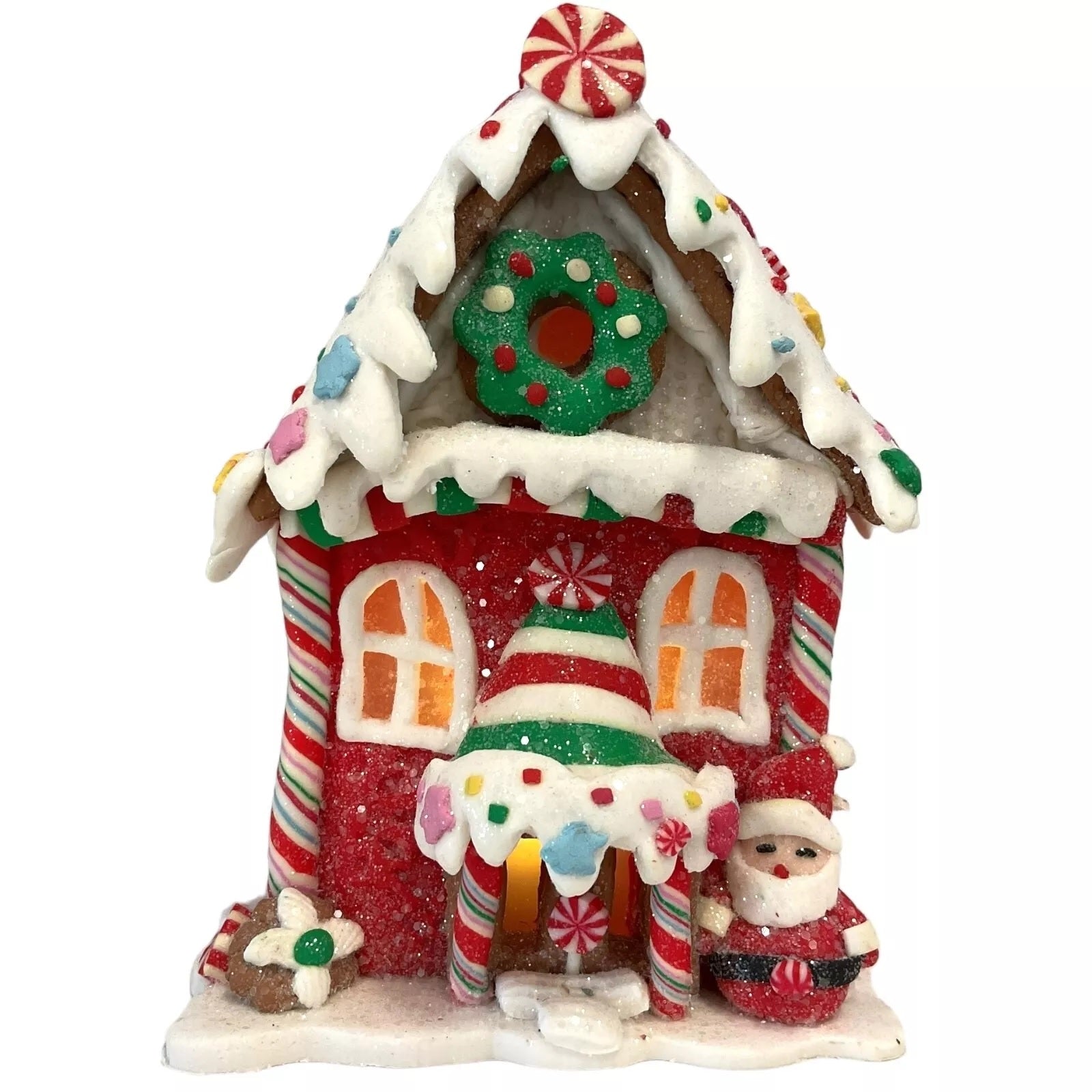 5.5-Inch Battery Operated Clay Dough Holiday Gingerbread House Decoration Kit - DIY Christmas Decor for Kids, Party Favors & Festive Home Decor