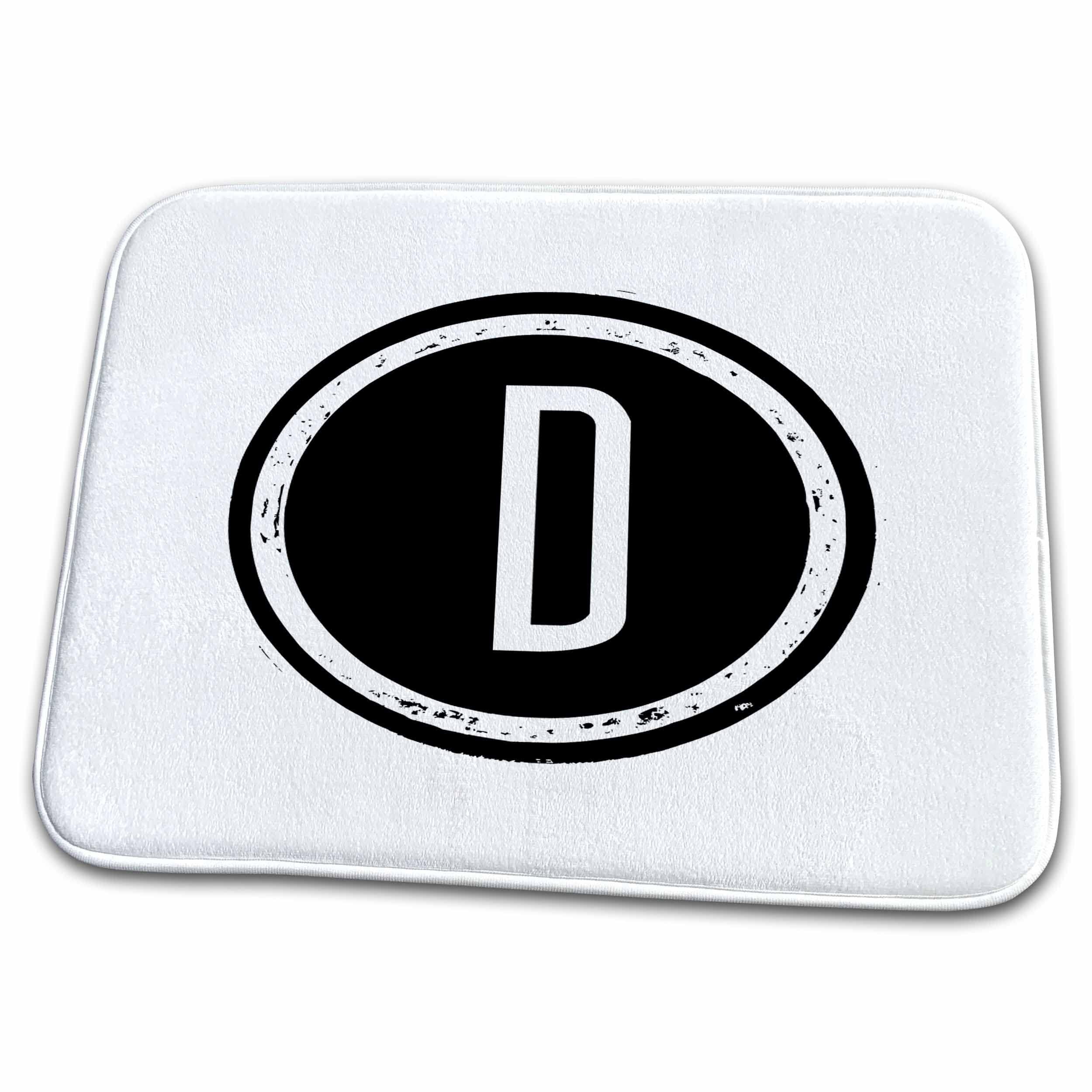 3D Rose Black Letter D Monogram Bath Rug Mat - Soft Non-Slip Cotton Bathroom Floor Mat for Home Decor, Shower & Vanity Area (White Background, Rug-244978-1) - Perfect for Bathrooms, Powder Rooms & Spa Style Decor
