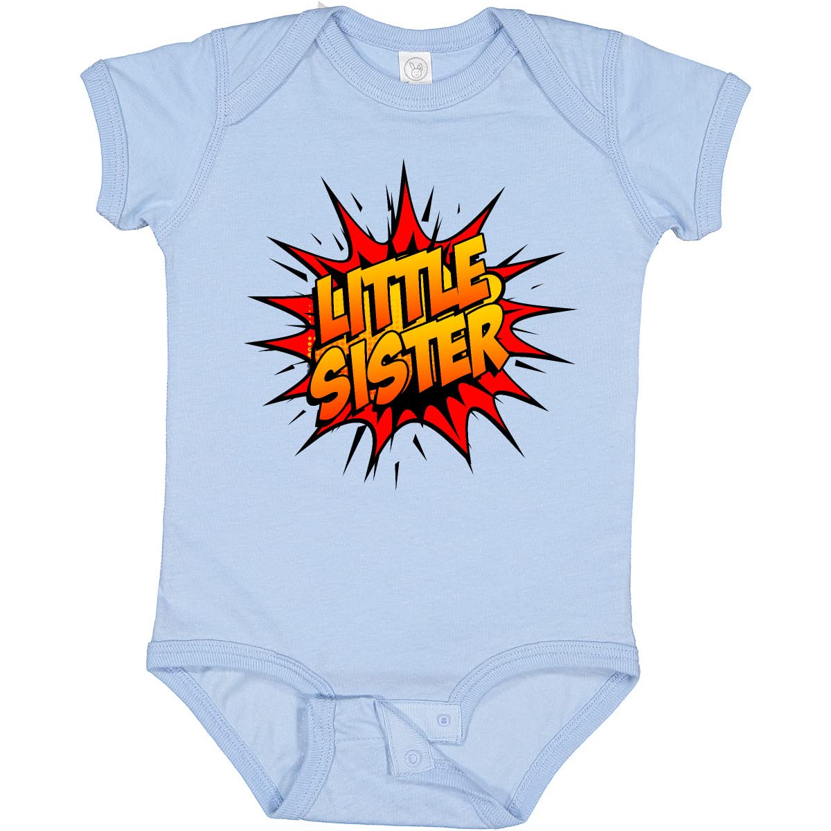 Inktastic Little Sister Super Hero Baby Bodysuit - Cute Infant Onesie for Superhero Fans - Perfect for Sibling Matching, Birthday Gifts & Photo Shoots