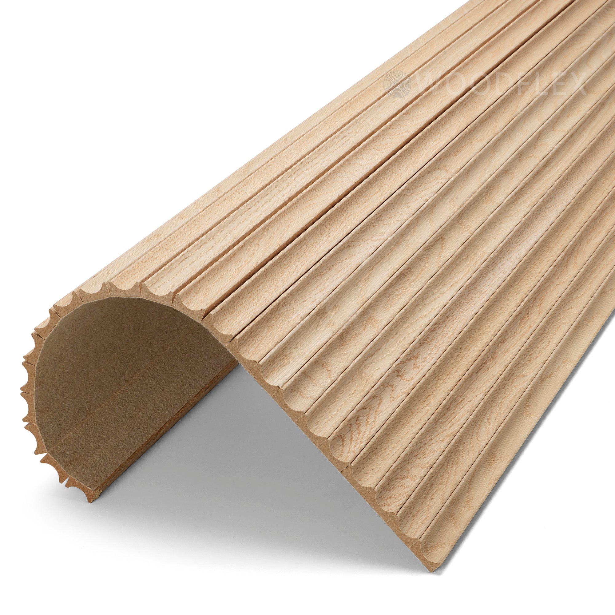 Flexible Wooden Slat Wall Panel - Natural Oak Veneer - 2700mm x 600mm Wave Design - Modern Acoustic Room Divider for Home & Office Decor