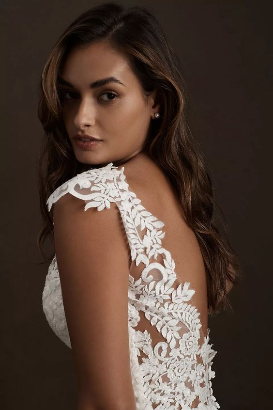BHLDN Whispers & Echoes Milano Gown - Ivory Lined Wedding Dress for Brides | Perfect for Beach, Garden & Vintage Themed Ceremonies