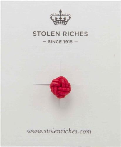 Premium Crown Lapel Pin - Portsalon Red & Mission Blue - Elegant Accessory for Suits, Blazers & Formal Events