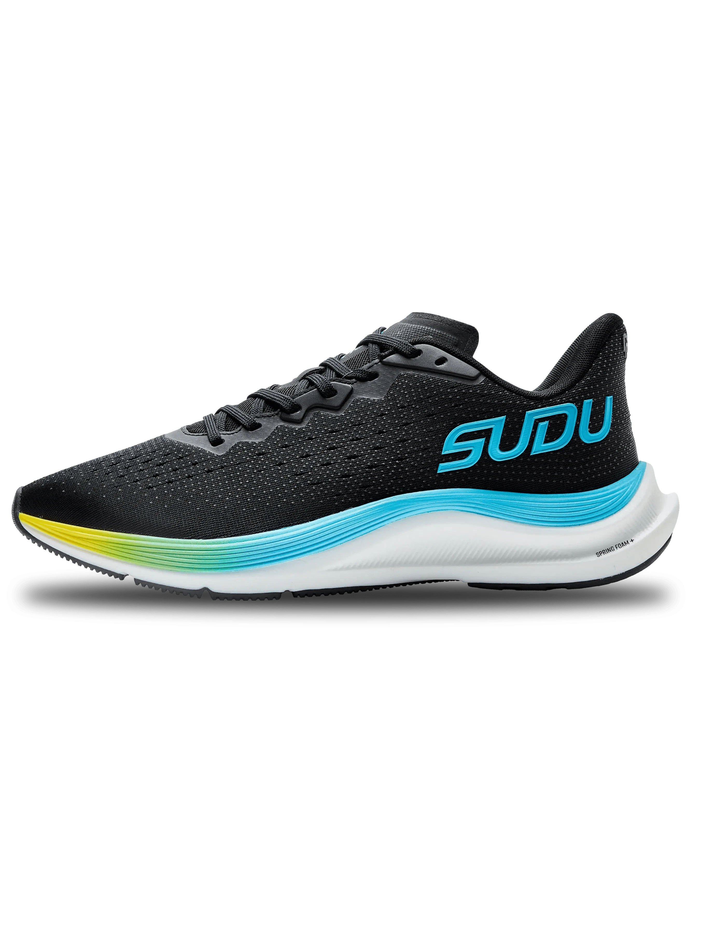 SRM 01 Running Shoes for Men & Women - Lightweight Breathable Athletic Sneakers in Black/Light Blue - Perfect for Jogging, Gym Workouts & Outdoor Activities
