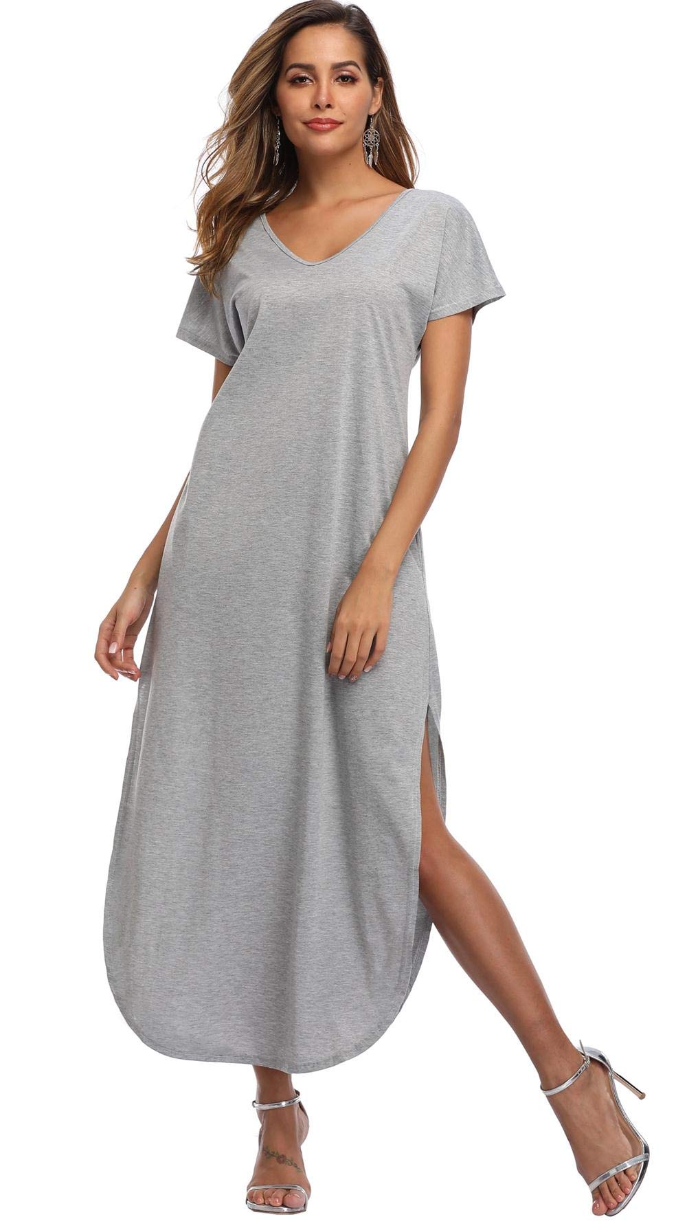 Floral Print Women's Maxi Dress - Long Casual Summer Beach Dress with Pockets | Perfect for Beach Vacations, Pool Parties & Outdoor Events