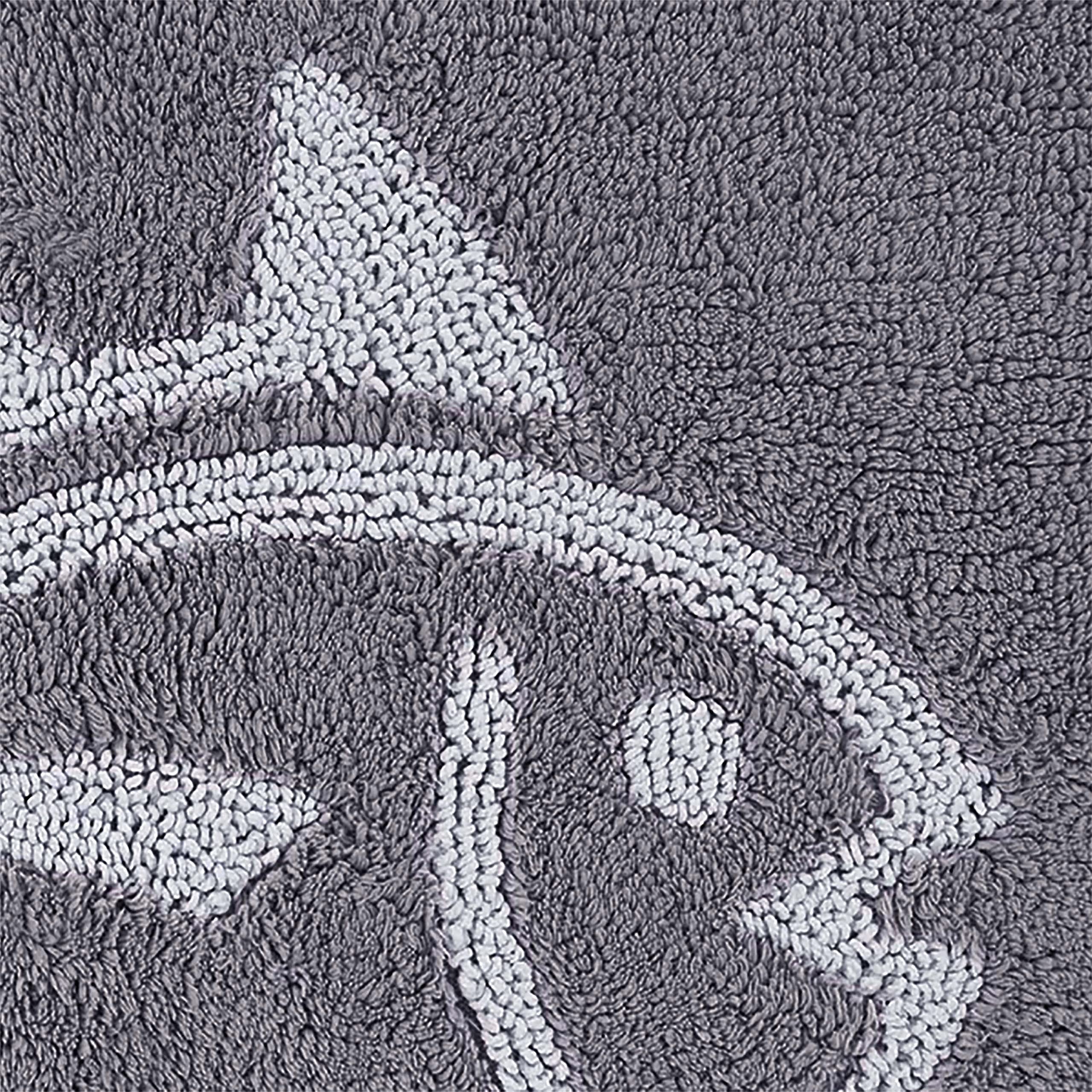Southern Tide 7132578 Skipjack Cotton Reversible Absorbent 20x32 Inch Bath Rug - Soft Non-Slip Bathroom Mat for Shower, Tub & Vanity Areas - Gray