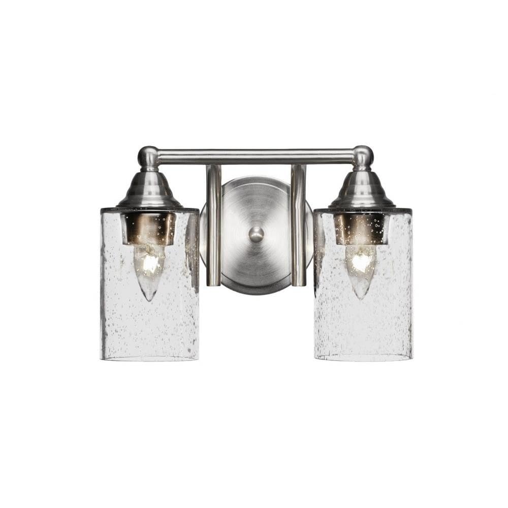 Toltec Lighting Paramount 2-Light Bathroom Vanity Light Bar in Brushed Nickel (3422-BN-300) - Perfect for Bathroom, Powder Room, and Dressing Room Lighting