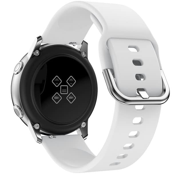 AONES 2-Pack Silicone Replacement Watch Band for Emporio Armani Valente AR1410 Smartwatch - Soft Durable White Strap for Workouts, Running & Everyday Wear