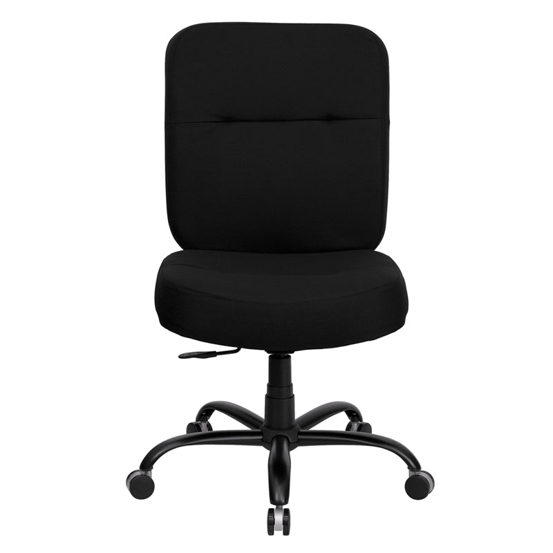FLASH HERCULES Series Big & Tall 400 lb. Capacity Black Fabric Executive Swivel Ergonomic Office Chair with Rectangular Back - Perfect for Home Office, Gaming, and Heavy-Duty Workspaces