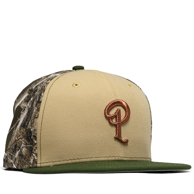 New Era 59FIFTY Fitted Hat - Vegas Gold/Real Tree Camo | Political Statement Baseball Cap for Men | Perfect for Campaign Events, Sports Games & Streetwear Fashion