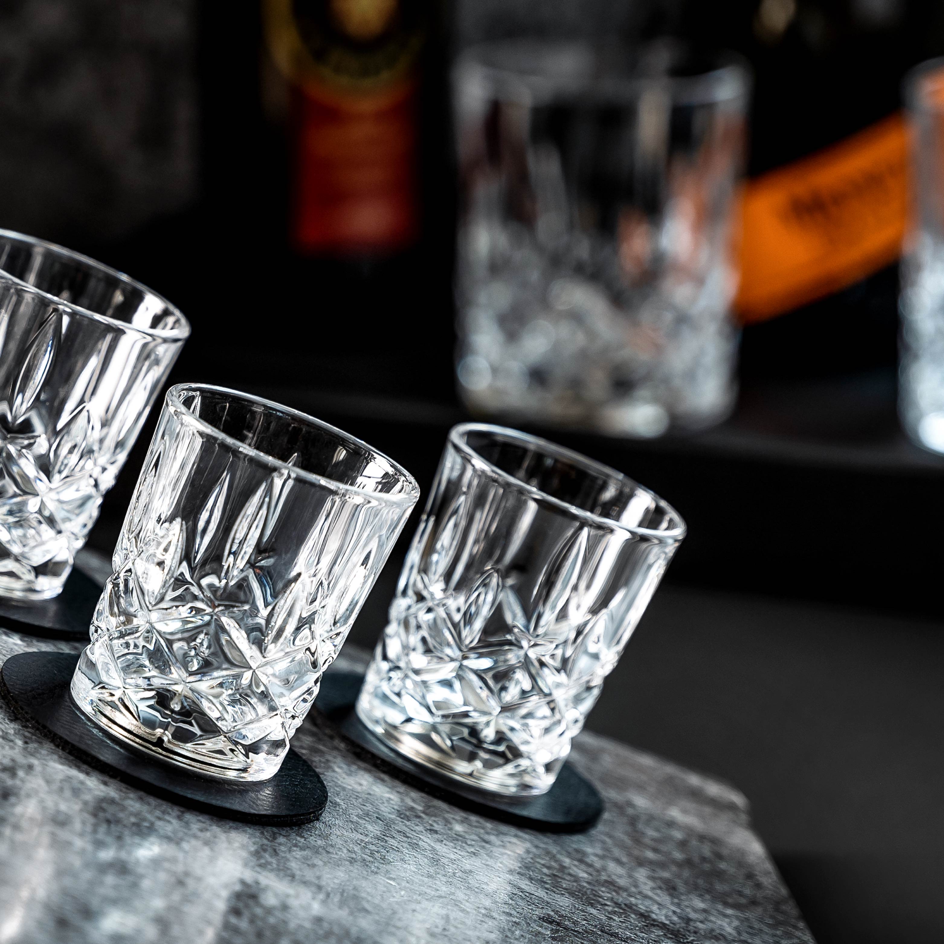 Premium Crystal Shot Glasses with Magnet Base - Elegant Drinking Glasses for Whiskey, Vodka, Tequila - Perfect for Parties, Home Bars & Gifts