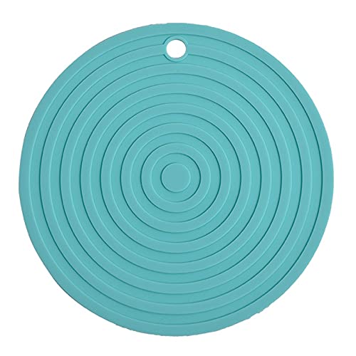 MIEDEON Extra Large Silicone Trivet - Heat Resistant, Anti-Scalding & Anti-Slip Hot Pad for Kitchen - Round Pot Holder, Plate Pad & Table Mat (Green) - Perfect for Hot Dishes, Serving & Dining Protection