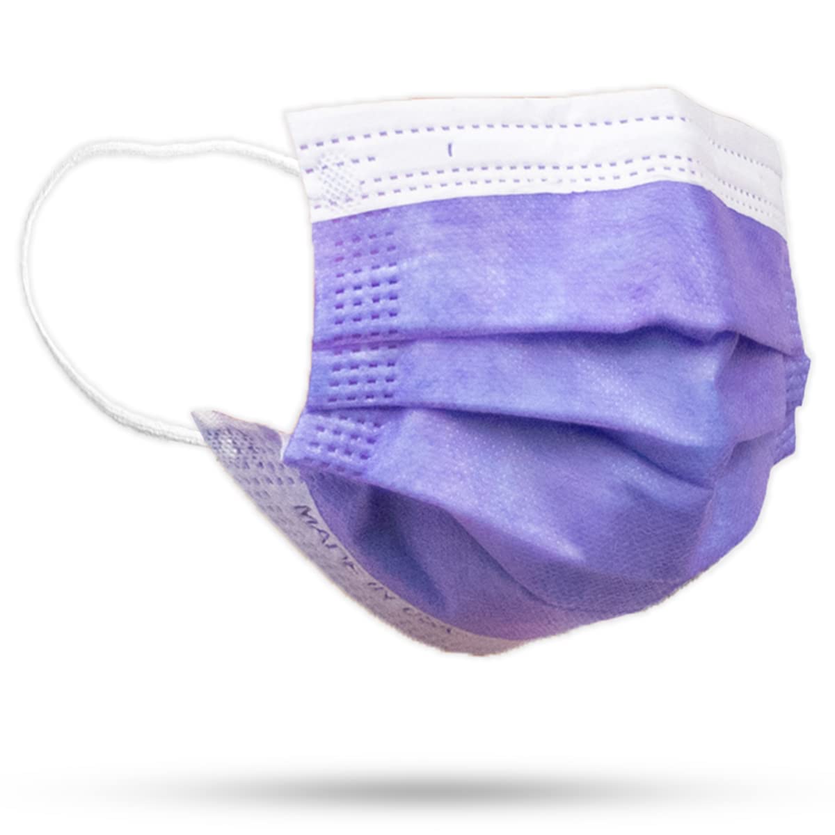 4-Ply Breathable Disposable Face Masks - Made in USA - Comfortable Elastic Ear Loops - Multiple Colors (500 Pack, Purple) - Perfect for Daily Use, Travel, Work & School Protection