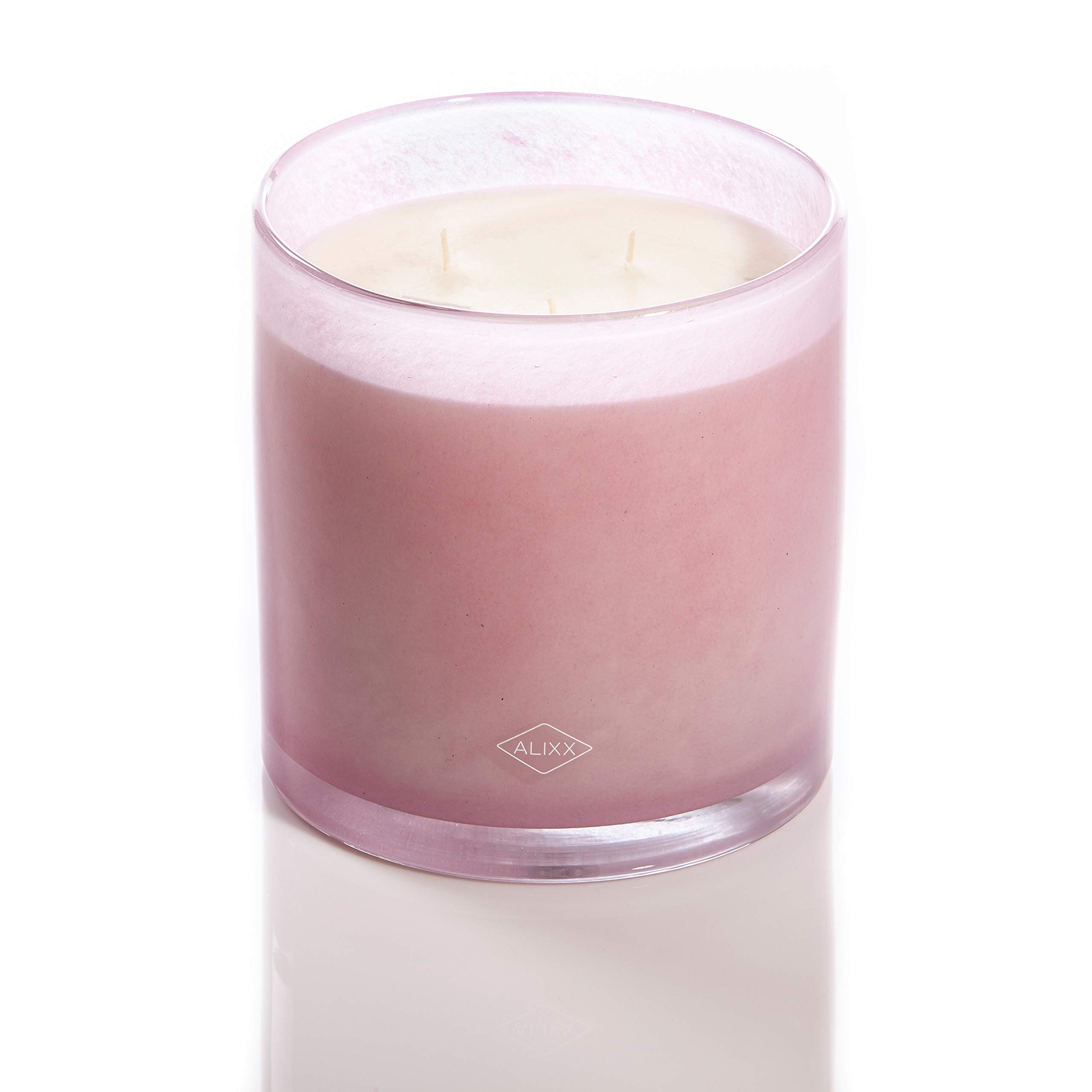 Alixx Large 42oz Peony Scented Candle in Pink Glass Jar - Perfect for Home Decor, Romantic Gifts & Relaxation