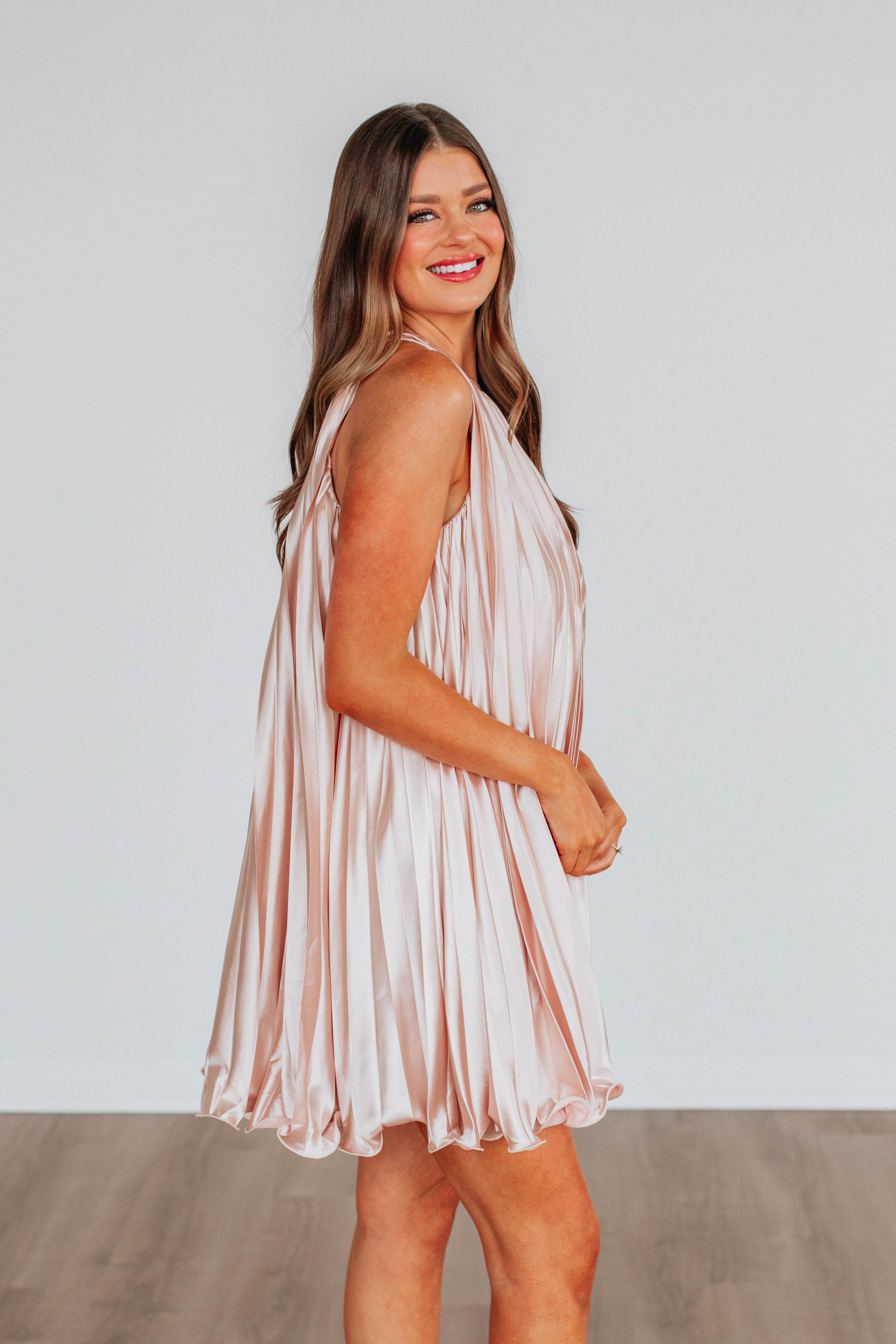 Get In The Groove Dress - Pink Glossy Party Outfit for Women | Perfect for Night Out, Club Wear & Special Occasions