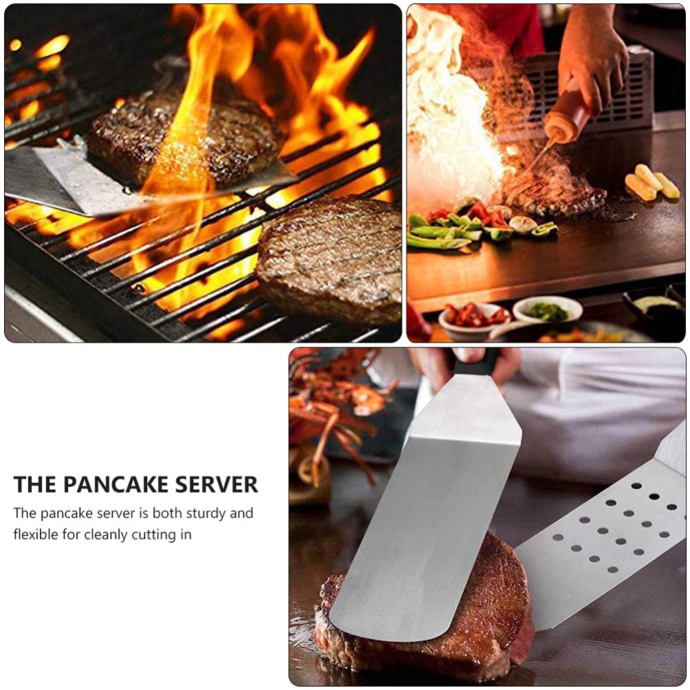DOITOOL 3-Piece Stainless Steel Grill Spatula Set - Heavy Duty Flat Top Griddle Turner for Outdoor BBQ, Pancakes & Teppanyaki - Perfect for Camping, Backyard Cooking & Commercial Kitchen Use