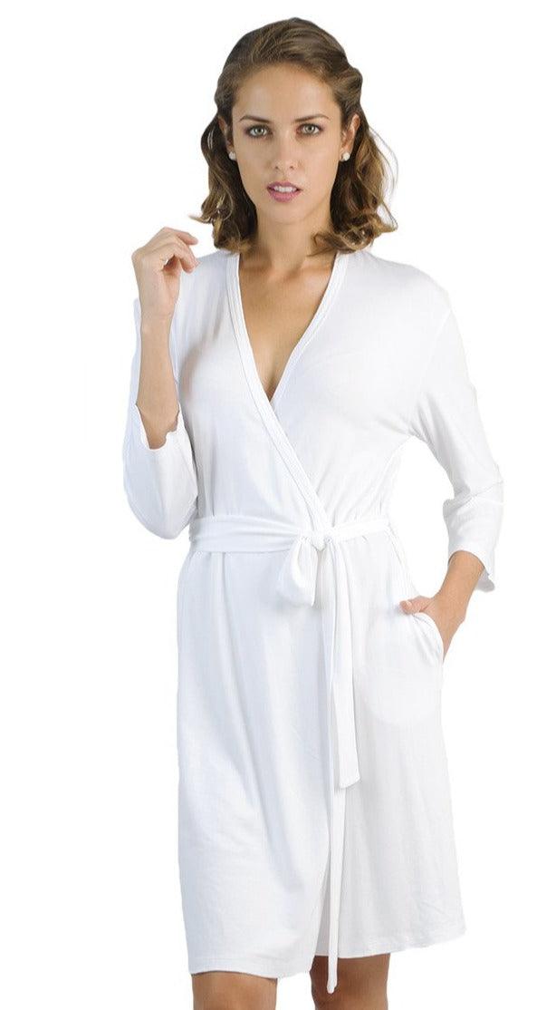 Soft & Cozy Three Quarter Sleeve Kimono Robe for Women - Lightweight Lounge Wear for Spa, Yoga & Relaxation at Home