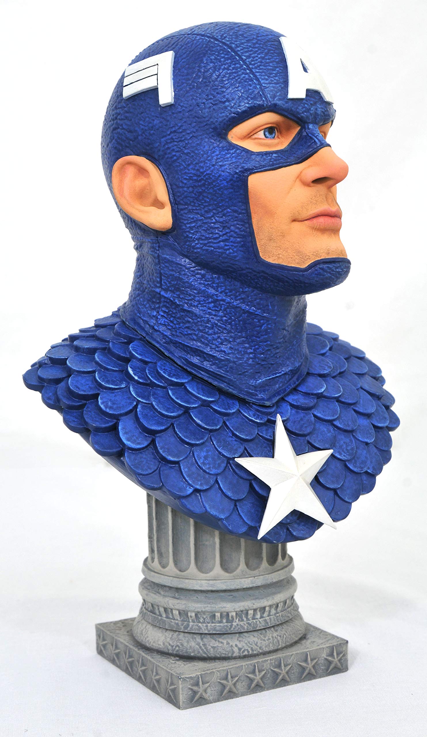 Marvel Comics Captain America 1:2 Scale 3D Bust Statue - Premium Collectible Figure for Superhero Fans | Home Display, Office Decor, Gift for Comic Lovers