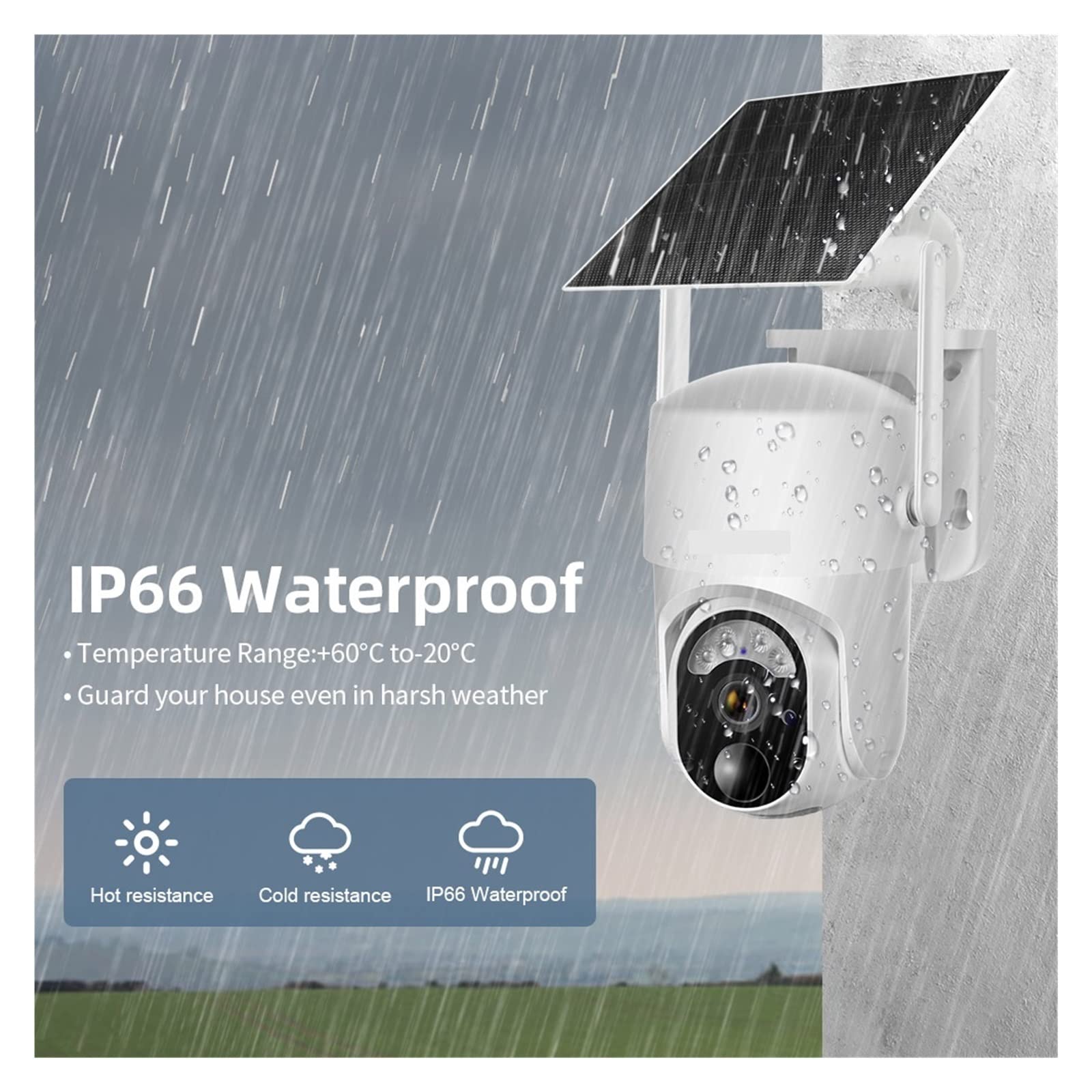 MZZYG 4MP 4G Solar Security Camera with WiFi & PIR Human Detection - Wireless Outdoor Home Security System with 5W Solar Panel & 32GB Storage - Ideal for Backyard, Garage & Property Monitoring