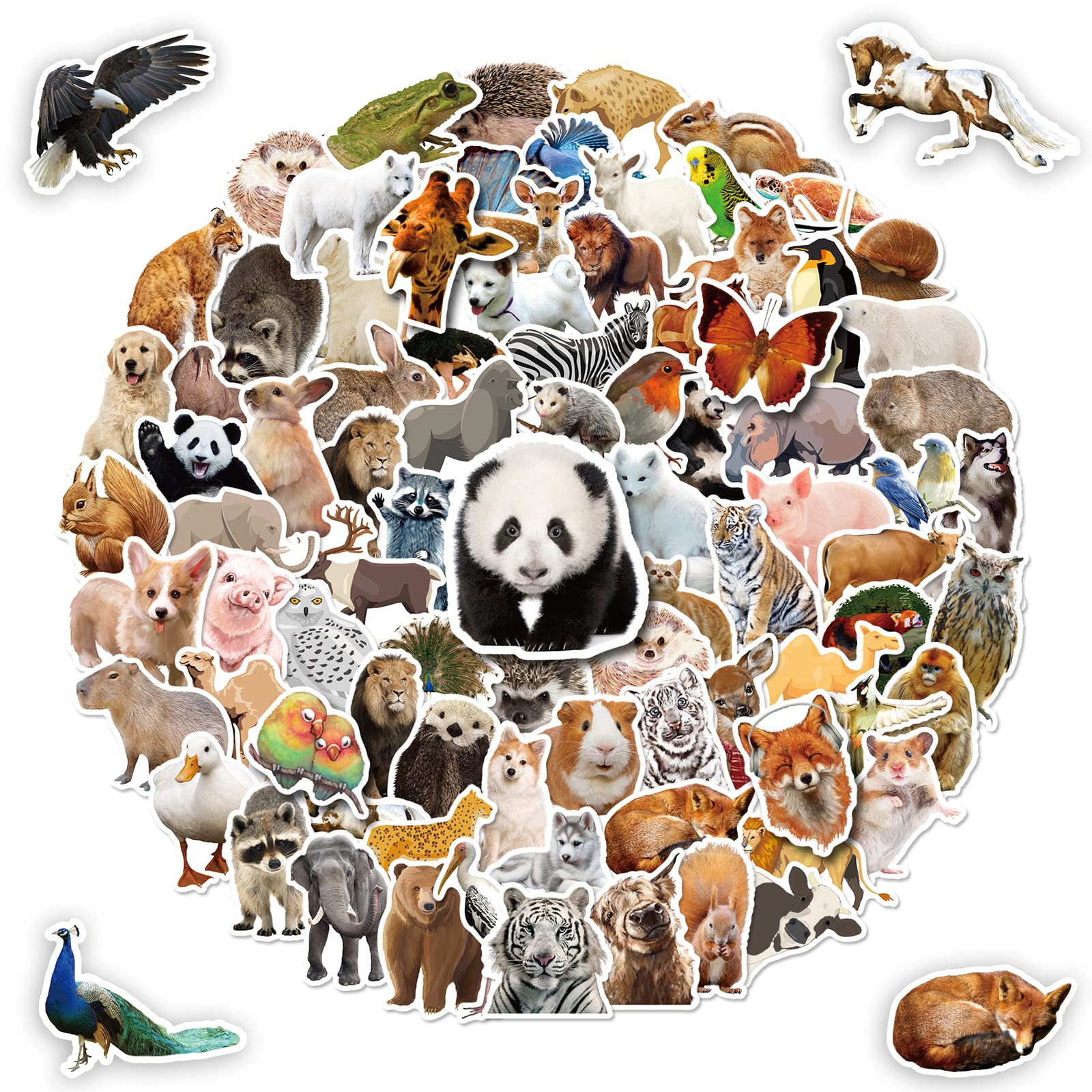 100Pcs Waterproof Zoo Animal Stickers for Kids - Cute Vinyl Animal Stickers Pack for Teens & Adults - Perfect for Scrapbooking, Laptop Decoration & School Projects