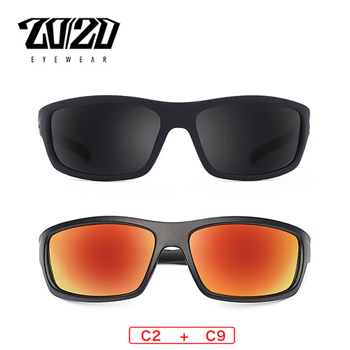 20/20 Polarized Square Sunglasses for Men - UV Protection, Anti-Glare, Lightweight & Durable - Perfect for Driving, Fishing, and Outdoor Activities