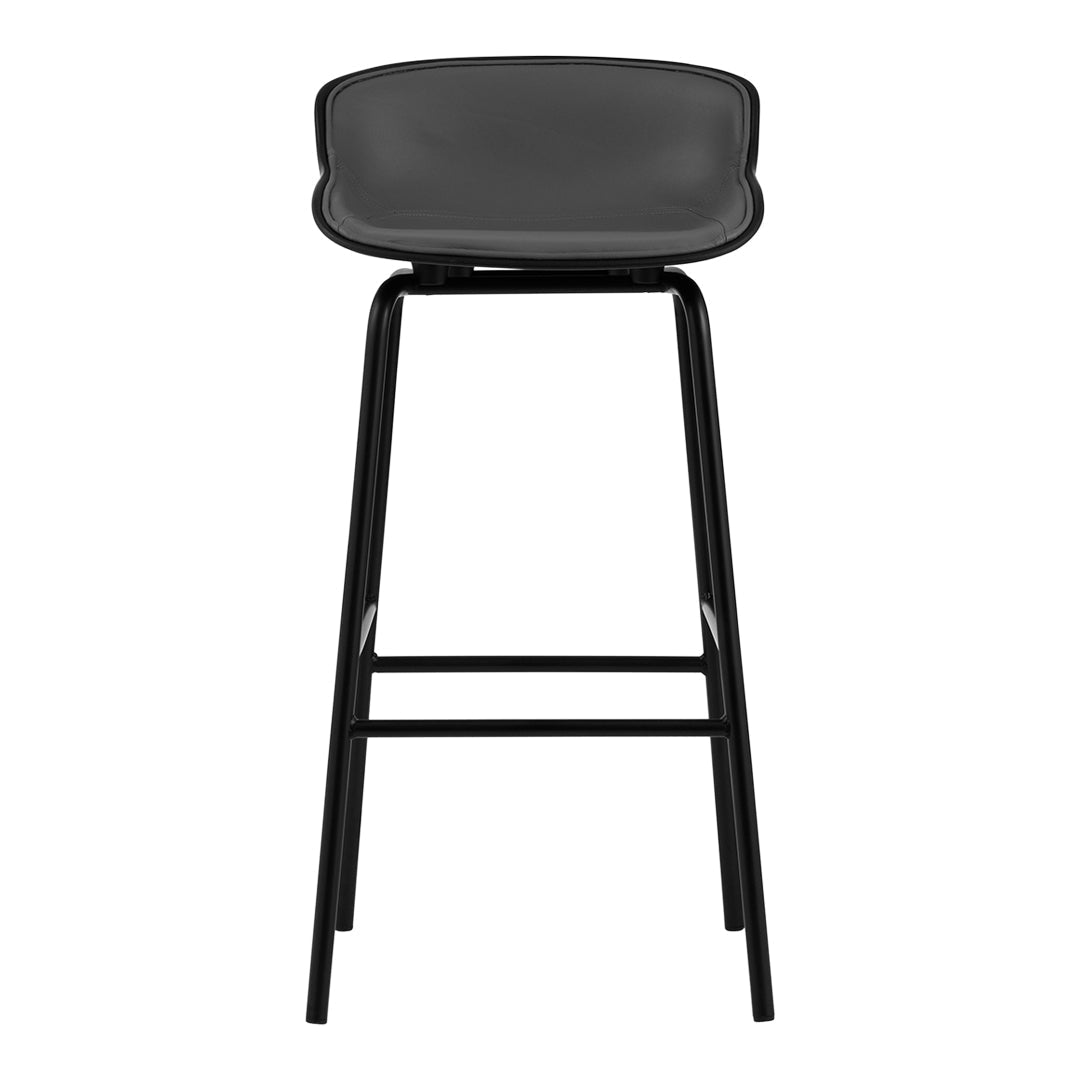 Modern Hyg Bar Stool with Front Upholstery - Comfortable Counter Height Stool for Kitchen Island, Breakfast Nook & Home Bar - Adjustable Height & Durable Construction
