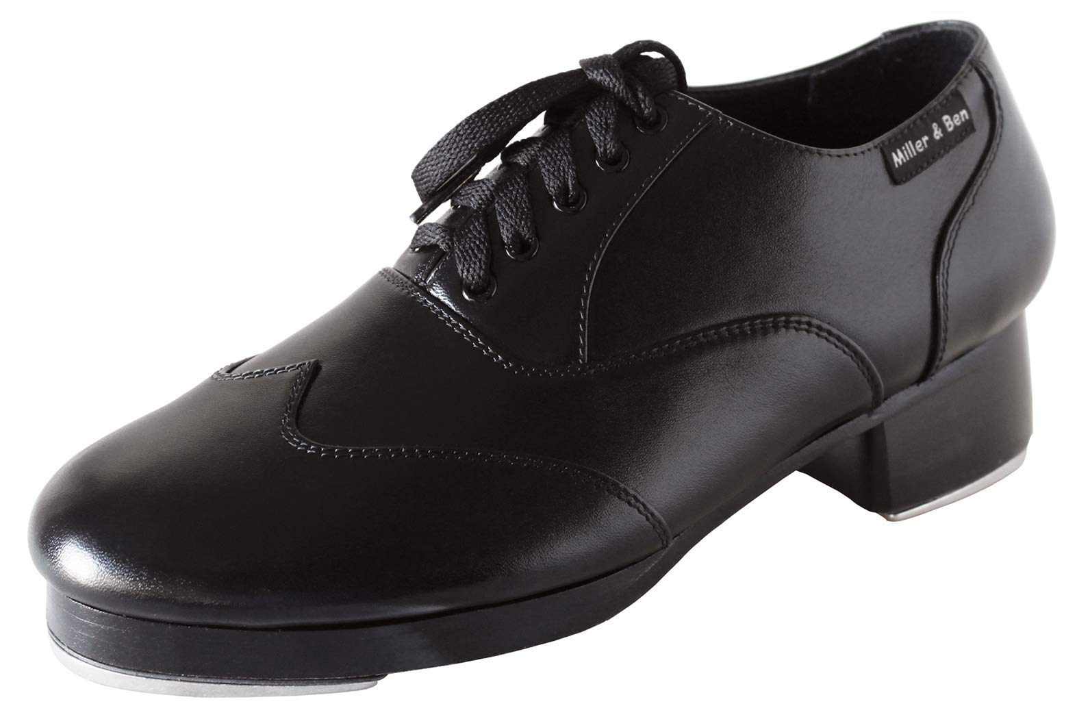 Miller & Ben Professional All Black Tap Shoes - Triple Threat Design for Performances, Dance Competitions & Broadway Shows