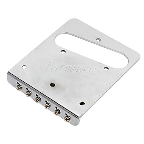 5-Piece Chrome 6-String Bridge Assembly for Fender Telecaster Electric Guitar - Perfect for Guitar Repair, Replacement & Upgrade