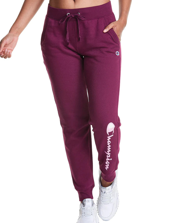 Champion Powerblend Graphic Jogger Pants for Women - Soft Fleece-Lined Sweatpants with Stylish Print | Perfect for Workout, Lounge & Casual Wear