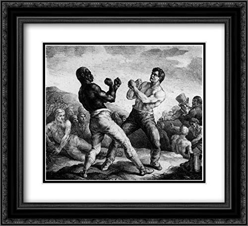 Theodore Gericault Black Ornate Frame 22x20 Boxers Double Matted Museum Art Print - Perfect for Home Decor, Office Wall Art & Gift Ideas