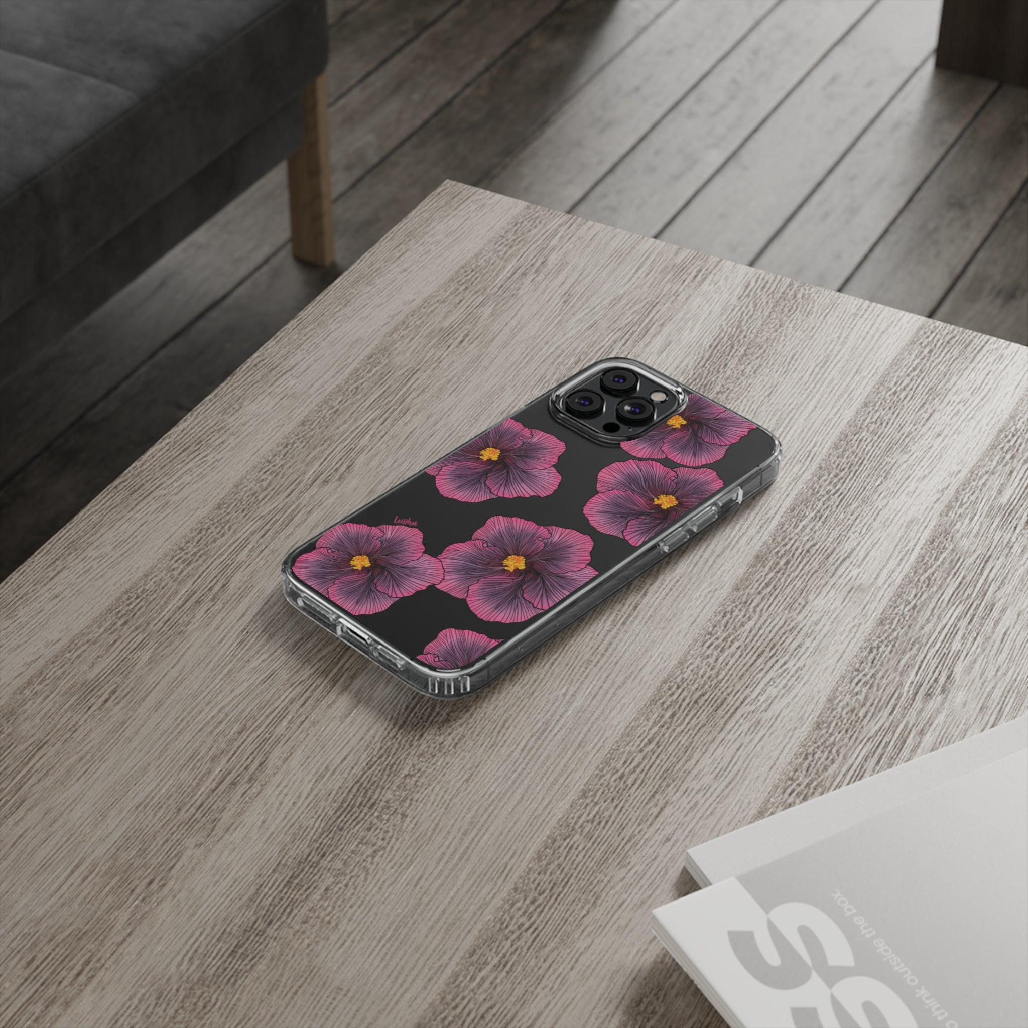 Sunset Hibiscus Clear Phone Case - Durable Protective Cover for iPhone & Samsung | Perfect for Everyday Use, Travel & Outdoor Activities