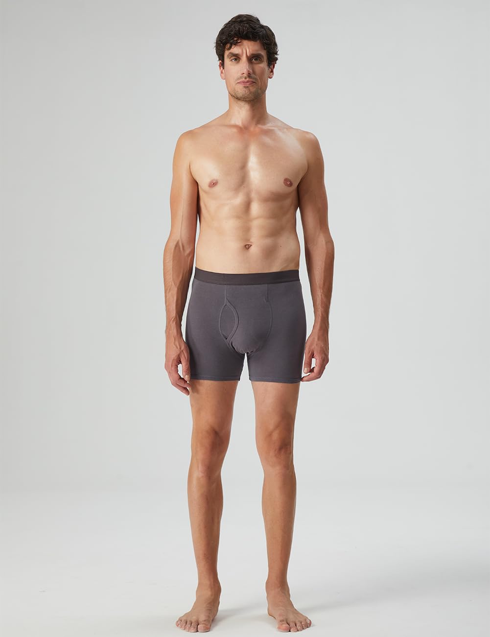 Natural Feelings Men's Boxer Briefs - Soft Cotton Underwear with Open Fly (3-Pack) - Comfortable for Daily Wear, Workout & Sleep