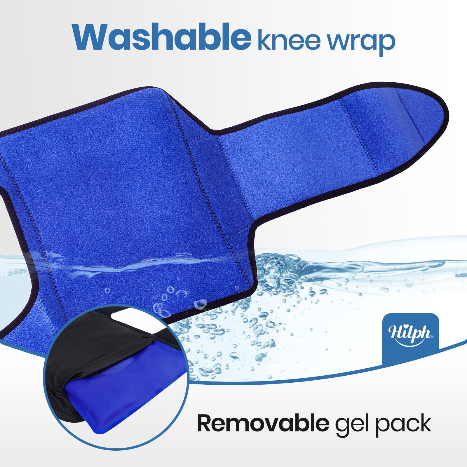 Reusable Gel Knee Ice Pack Wrap for Pain Relief - Cold Therapy for Knee Replacement Surgery, Meniscus Tear, Osteoarthritis & Bursitis | Adjustable Wrap Around Entire Knee | Blue | Perfect for Post-Surgery Recovery, Sports Injuries & Joint Swelling