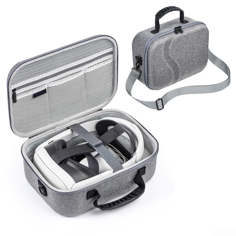 Premium VR Storage Case for Oculus Quest Headset with Battery & Elite Strap - Protective Travel Organizer for Gaming & Virtual Reality Accessories
