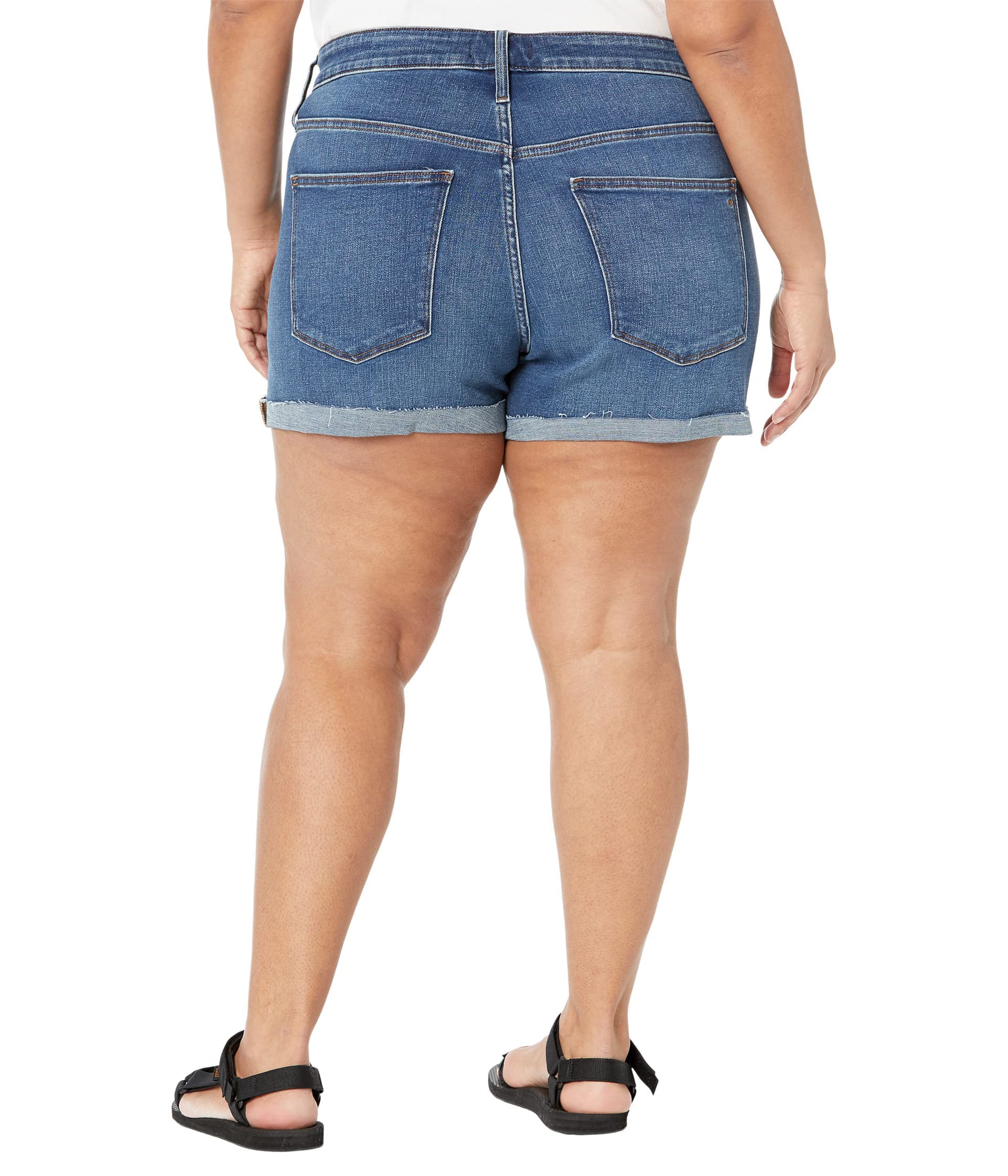 Madewell Plus High-Rise Denim Shorts for Women - Onaway Wash Distressed Denim Shorts | Comfortable & Stylish Summer Shorts for Casual Outings & Beach Vacations