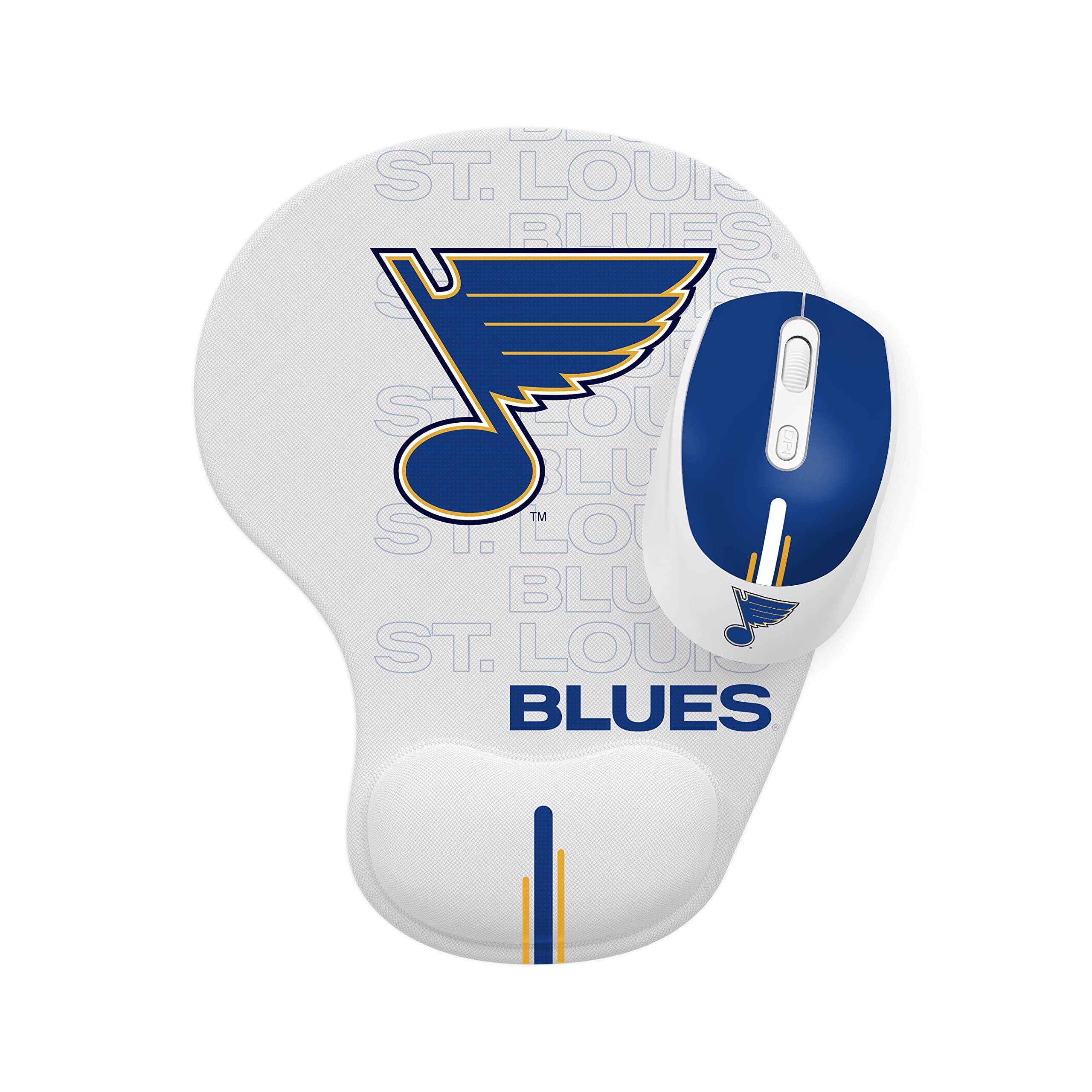 SOAR NHL St. Louis Blues Wireless Mouse with Mouse Pad - Ergonomic Gaming Mouse for PC, Laptop, Mac - Perfect for Hockey Fans, Office Work & Gaming Setups
