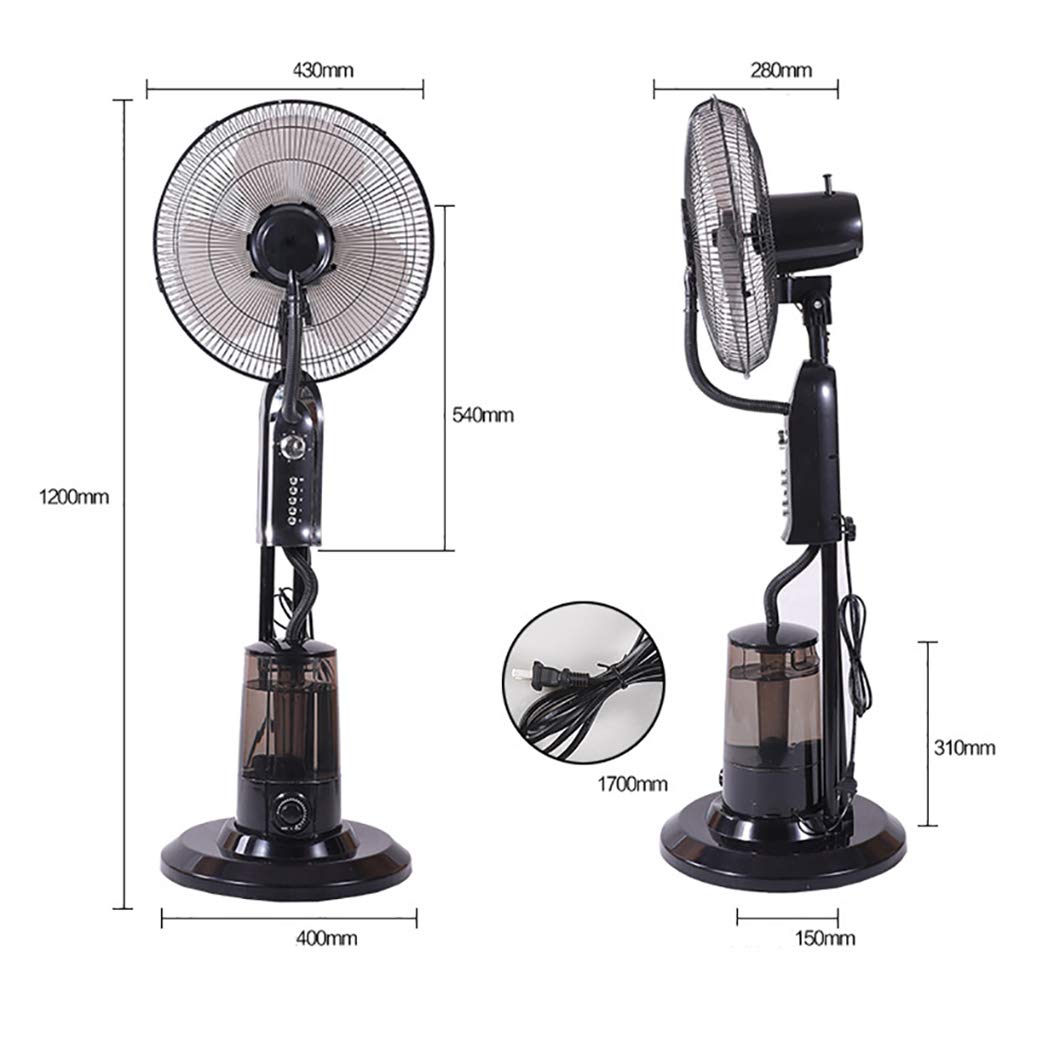 SYTH Oscillating Misting Fan with 3 Cooling Speeds - Portable Standing Humidifier with Timer for Outdoor Use - Perfect for Restaurants, Concerts, Gyms, Patios and Backyard Cooling
