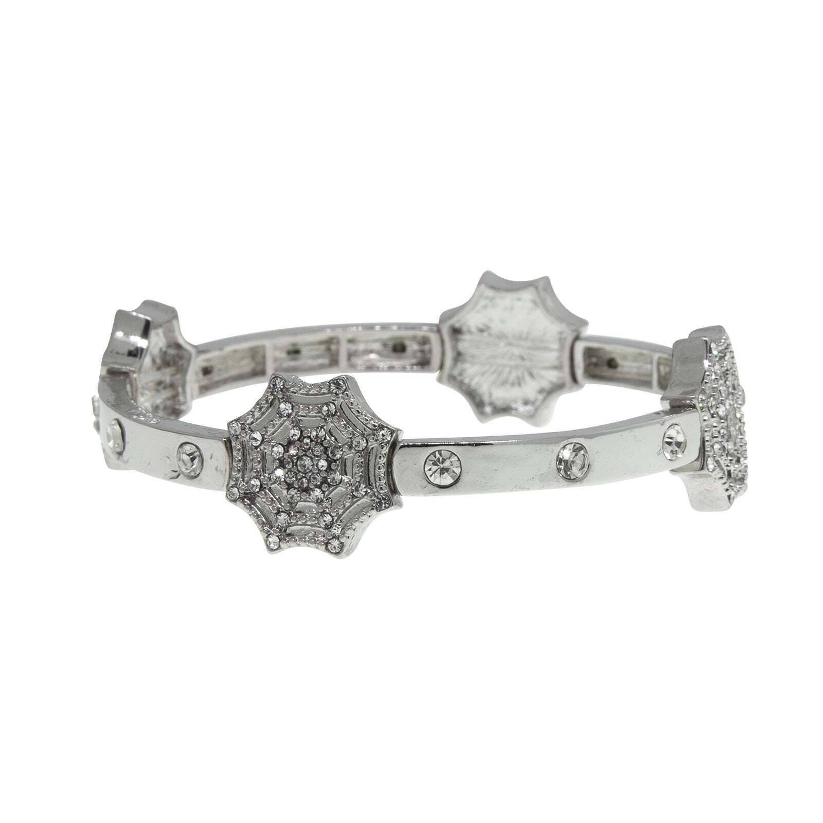 1928 Jewelry Crystal Spider Web Stretch Bracelet for Women - Elegant Gothic Halloween Party Accessory - Perfect for Costume, Evening Wear & Boho Fashion