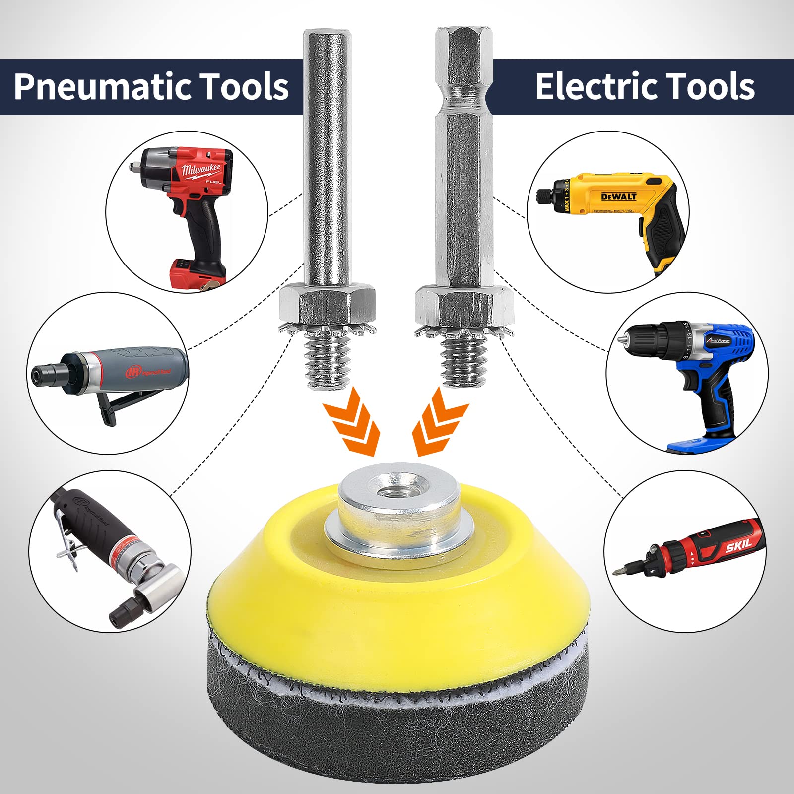 120-Piece 3-Inch Sanding Discs Kit with 2 & 3-Inch Backer Pads, Sanding Sponge & 1/4